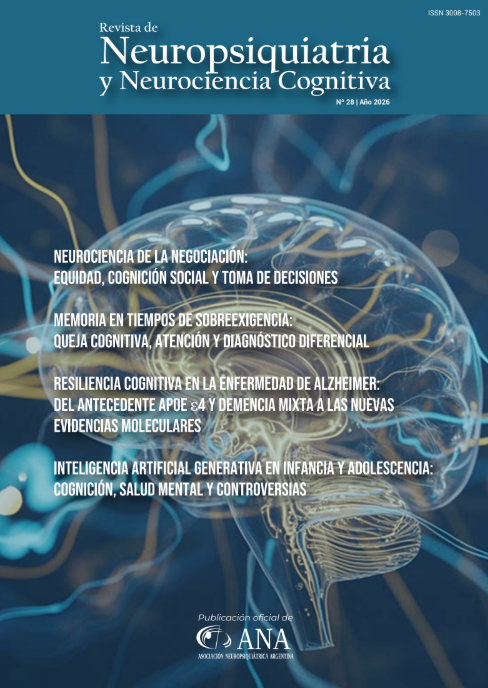 Portada de la Revista de Neuropsiquiatría y Neurociencia Cognitiva, Nº 28, Año 2026